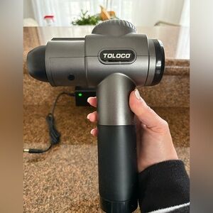 Toloco Deep Tissue Percussion Massage Gun in Black and Gray